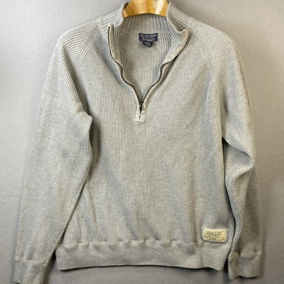 Polo Ralph‎ Lauren Sweater Men’s XXL  1/4 Zip Pullover Gray 100% Cotton RN#41381 - Picture 1 of 9